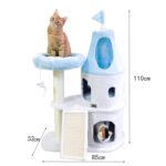 Aegean Blue Castle Multi-Cat Large Cat Climbing Frame With Cat Scratching Board Cat Nest Cat Tree House All-In-One Cat Villa - Image 5