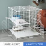 Cat Cage Household Three-Layer Rabbit Pet Fence Extra Large Free Space Cat Villa Clearance Double-Layer Isolation Cattery - Image 13