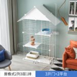 Cat Cage Household Three-Layer Rabbit Pet Fence Extra Large Free Space Cat Villa Clearance Double-Layer Isolation Cattery - Image 8