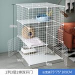 Cat Cage Household Three-Layer Rabbit Pet Fence Extra Large Free Space Cat Villa Clearance Double-Layer Isolation Cattery - Image 7