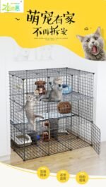 Cat Cage Household Three-Layer Rabbit Pet Fence Extra Large Free Space Cat Villa Clearance Double-Layer Isolation Cattery - Image 3