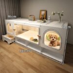 Dog Cage With Separate Toilet, One-Bedroom Living Room And Bathroom Pet Cage Home Small Dog Teddy Corgi Dog Villa - Image 14