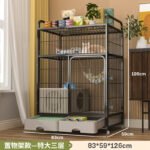 Cat Cage, Extra Large Free Space, Indoor, Non-Occupied, Cat Villa With Toilet, Three-Story Bold Cat House - Image 23