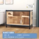 New Cat Cabinet Solid Wood Indoor Cat Villa Shared Tv Cabinet For People And Pets Double-Layer Cat Cage Cat House Display Cabinet Pet Cat - Image 6
