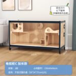 New Cat Cabinet Solid Wood Indoor Cat Villa Shared Tv Cabinet For People And Pets Double-Layer Cat Cage Cat House Display Cabinet Pet Cat - Image 9