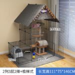 Cat Cage Villa Three-Story Home Super Large Free Space Pet Cattery Indoor Cat Nest Cat House Cat Room - Image 9