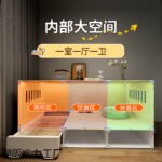 Dog Cage With Separate Toilet, One-Bedroom Living Room And Bathroom Pet Cage Home Small Dog Teddy Corgi Dog Villa - Image 2