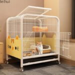 Cat Cage Household Indoor Folding Cat Toilet Integrated Small Apartment Villa Cat Nest Cat House Cage