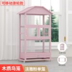 Parrot Cage Solid Wood Large Extra Large Peony Tiger Skin Myna Bird Cage Black Phoenix Bird Cage Luxury Villa Wholesale - Image 6