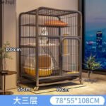 Cat Cage Household Indoor Folding Cat Toilet Integrated Small Apartment Villa Cat Nest Cat House Cage - Image 4