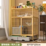 Cat Cage, Extra Large Free Space, Indoor, Non-Occupied, Cat Villa With Toilet, Three-Story Bold Cat House - Image 17