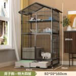 Cat Cage, Extra Large Free Space, Indoor, Non-Occupied, Cat Villa With Toilet, Three-Story Bold Cat House - Image 6