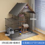 Cat Cage Villa Three-Story Home Super Large Free Space Pet Cattery Indoor Cat Nest Cat House Cat Room - Image 8