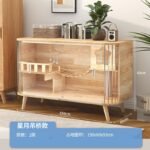 New Cat Cabinet Solid Wood Indoor Cat Villa Shared Tv Cabinet For People And Pets Double-Layer Cat Cage Cat House Display Cabinet Pet Cat - Image 7