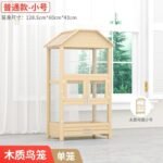 Parrot Cage Solid Wood Large Extra Large Peony Tiger Skin Myna Bird Cage Black Phoenix Bird Cage Luxury Villa Wholesale - Image 16