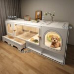 Dog Cage With Separate Toilet, One-Bedroom Living Room And Bathroom Pet Cage Home Small Dog Teddy Corgi Dog Villa - Image 12