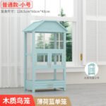 Parrot Cage Solid Wood Large Extra Large Peony Tiger Skin Myna Bird Cage Black Phoenix Bird Cage Luxury Villa Wholesale - Image 13