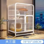 Cat Cage Household Indoor Folding Cat Toilet Integrated Small Apartment Villa Cat Nest Cat House Cage - Image 10