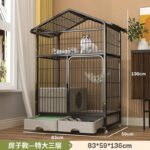Cat Cage, Extra Large Free Space, Indoor, Non-Occupied, Cat Villa With Toilet, Three-Story Bold Cat House - Image 9