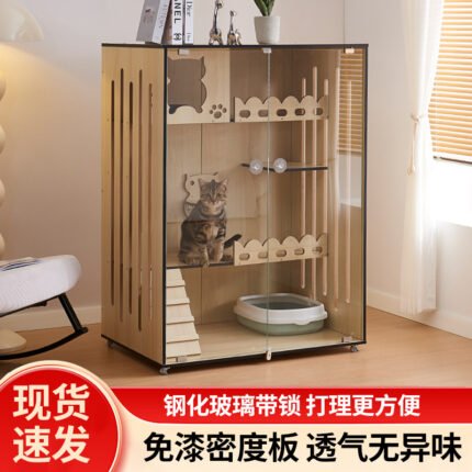 Household Indoor Cat Nest Villa Fully Enclosed One-Piece Luxury Cat Cabinet Pet Cabinet Cat Cage Cat House Cattery