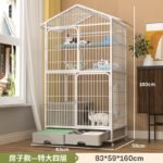 Cat Cage, Extra Large Free Space, Indoor, Non-Occupied, Cat Villa With Toilet, Three-Story Bold Cat House - Image 19