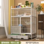Cat Cage, Extra Large Free Space, Indoor, Non-Occupied, Cat Villa With Toilet, Three-Story Bold Cat House - Image 7