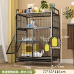 Cat Cage, Extra Large Free Space, Indoor, Non-Occupied, Cat Villa With Toilet, Three-Story Bold Cat House - Image 18