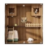 Cat Villa Household Cat Cage Indoor Cat House Cattery Cat Nest Cat Cabinet Luxury Cat House Cat Nest Wooden Cage - Image 5