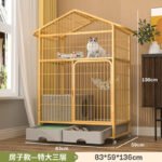 Cat Cage, Extra Large Free Space, Indoor, Non-Occupied, Cat Villa With Toilet, Three-Story Bold Cat House - Image 14