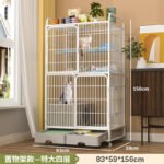 Cat Cage, Extra Large Free Space, Indoor, Non-Occupied, Cat Villa With Toilet, Three-Story Bold Cat House - Image 12