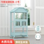 Parrot Cage Solid Wood Large Extra Large Peony Tiger Skin Myna Bird Cage Black Phoenix Bird Cage Luxury Villa Wholesale - Image 10