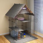 Cat Cage Villa Three-Story Home Super Large Free Space Pet Cattery Indoor Cat Nest Cat House Cat Room - Image 4
