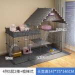 Cat Cage Villa Three-Story Home Super Large Free Space Pet Cattery Indoor Cat Nest Cat House Cat Room - Image 12