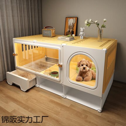 Dog Cage With Separate Toilet, One-Bedroom Living Room And Bathroom Pet Cage Home Small Dog Teddy Corgi Dog Villa